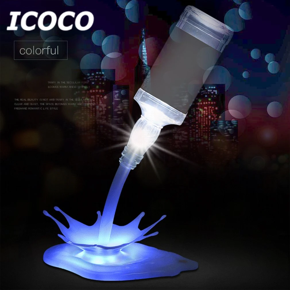

ICOCO Wine Pouring Lamp Led Illusion Bottles Light Rechargeable USB Touch Desk Lamp Portable Bar Cafes Decoration Light Sale