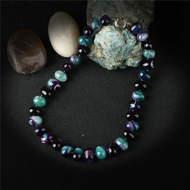 

K's Gadgets Handmade Natural Stone Beads Chocker Necklace Semi-Precious Stones Necklaces & Pendants Kettingen Voor Vrouwen n