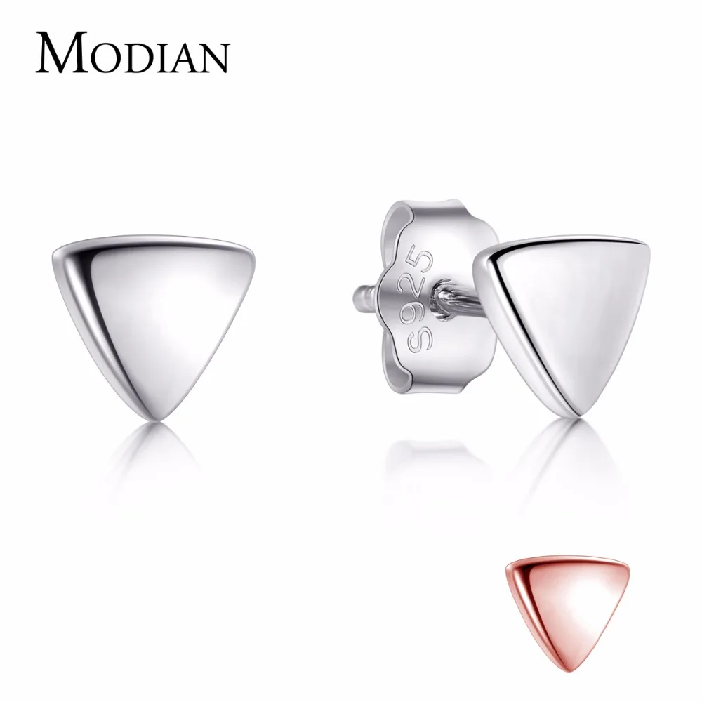 

Modian 2019 Hot Sale Real 925 Sterling Silver Fashion Exquisite Triangle Stud Earrings Simple Style For Women Jewelry Bijoux