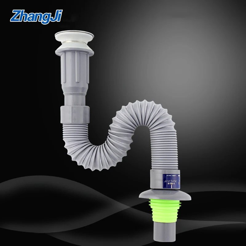 

Stainless steel basin stainer 42-85cm one-piece design waste water pipe 301 stainless steel wire downcomer bathroom drain ZJ076