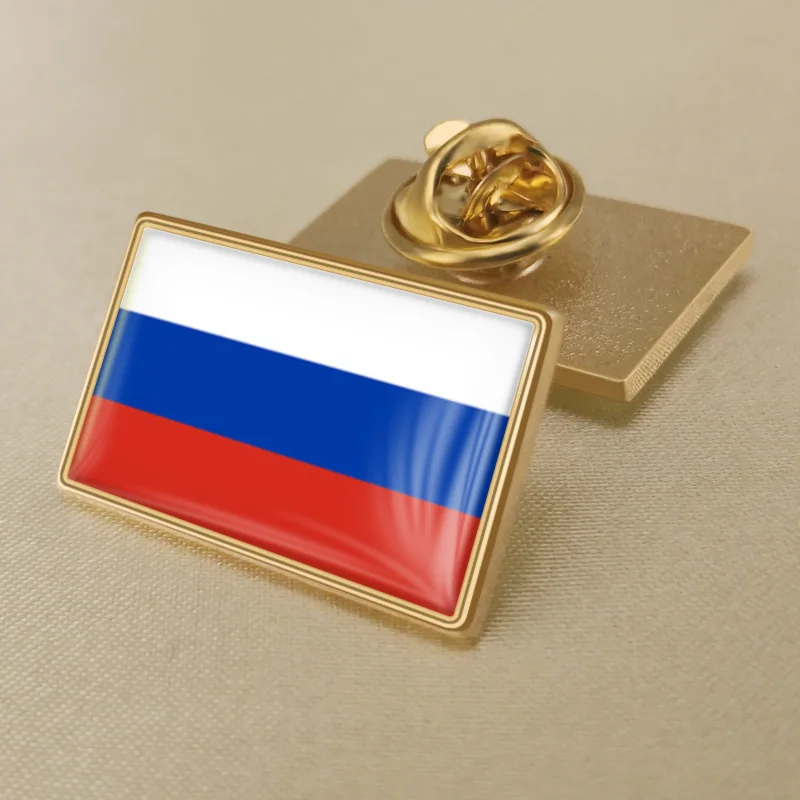 Брошь в виде герба Российской Федерации с российским флагом|Броши| |