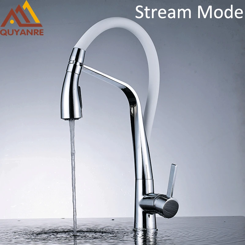 quyanre wanfan frap gappo kitchen sink faucet solid brass rubber kitchen faucety single handle mixer tap dual function sprayer deck mounted
