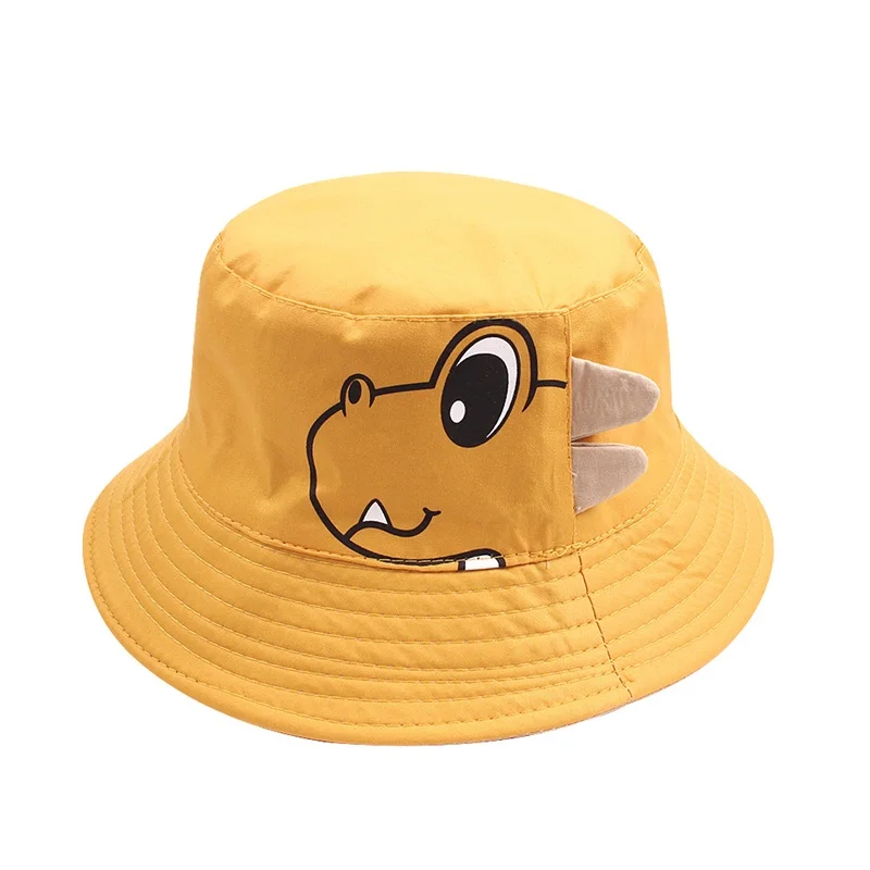 2019 Cartoon Dinosaur Baby Sun Hat Wide Brim Sun Protect Boys Cap Reversible Baby Girls Summer Hat 2-5 Years Baby Boys Clothing (27)