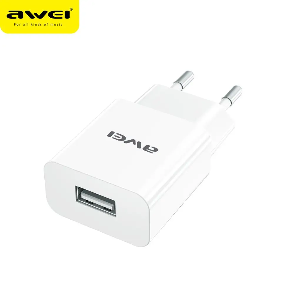 Awei C 810 Универсальный USB быстрая зарядка с кабелем 100 240 В 2.4A штекер телефон быстрое