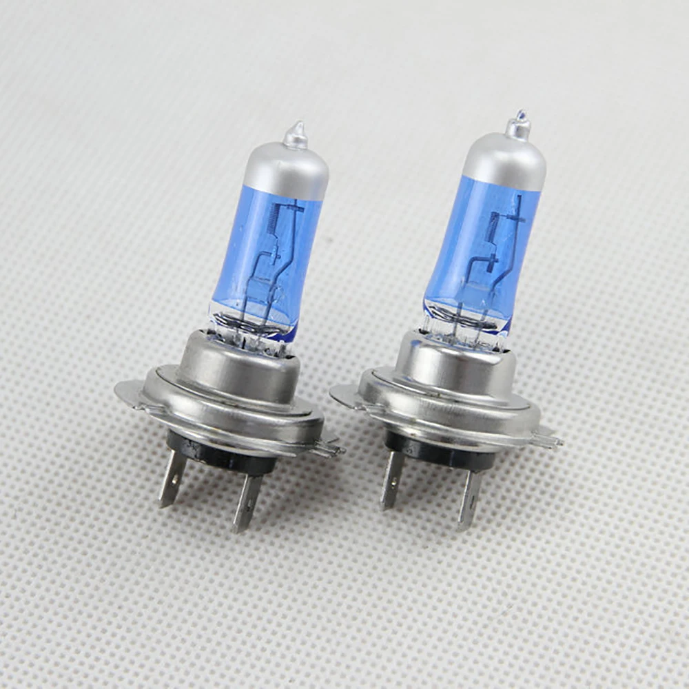 6500K White H1 H7 High beam Low beam 55w 12V Gas Halogen Headlight Bulb Light Lamp with Dark Blue Glass for car Fog Driving lamp 4