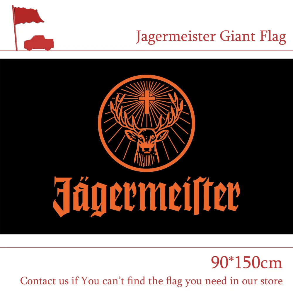 

3x5 Feet Flying 90*150cm jagermeister Jagermeister Giant Large Black Flag 100% Polyester Banner
