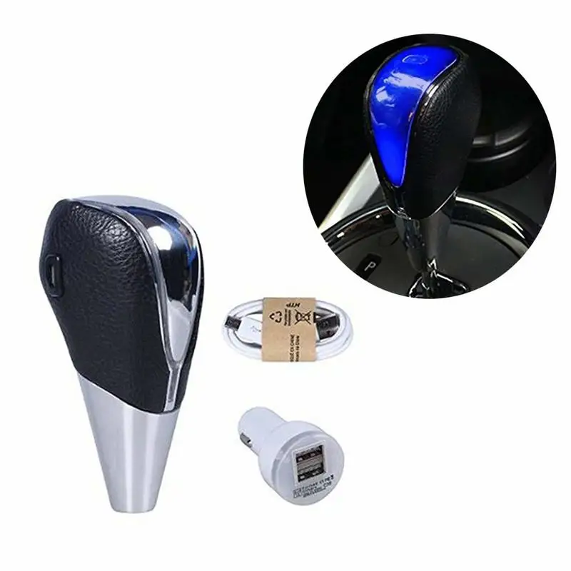 Black Leather Touch Motion Activated LED Light Auto Car Shift Knob Shifter Gear-Multicolor -Blue Lights | Автомобили и мотоциклы
