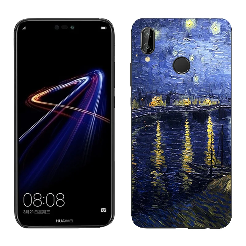 5 84 дюймовый чехол для Huawei P20 Lite с масляной росписью Nova 3e тонкий силиконовый мягкий