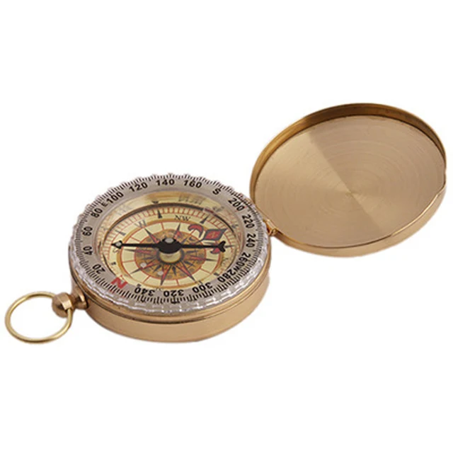 US $2.39 Outdoor Activities Camping Hiking Portable Brass Pocket Golden New Compass Navigation Traveling Hik