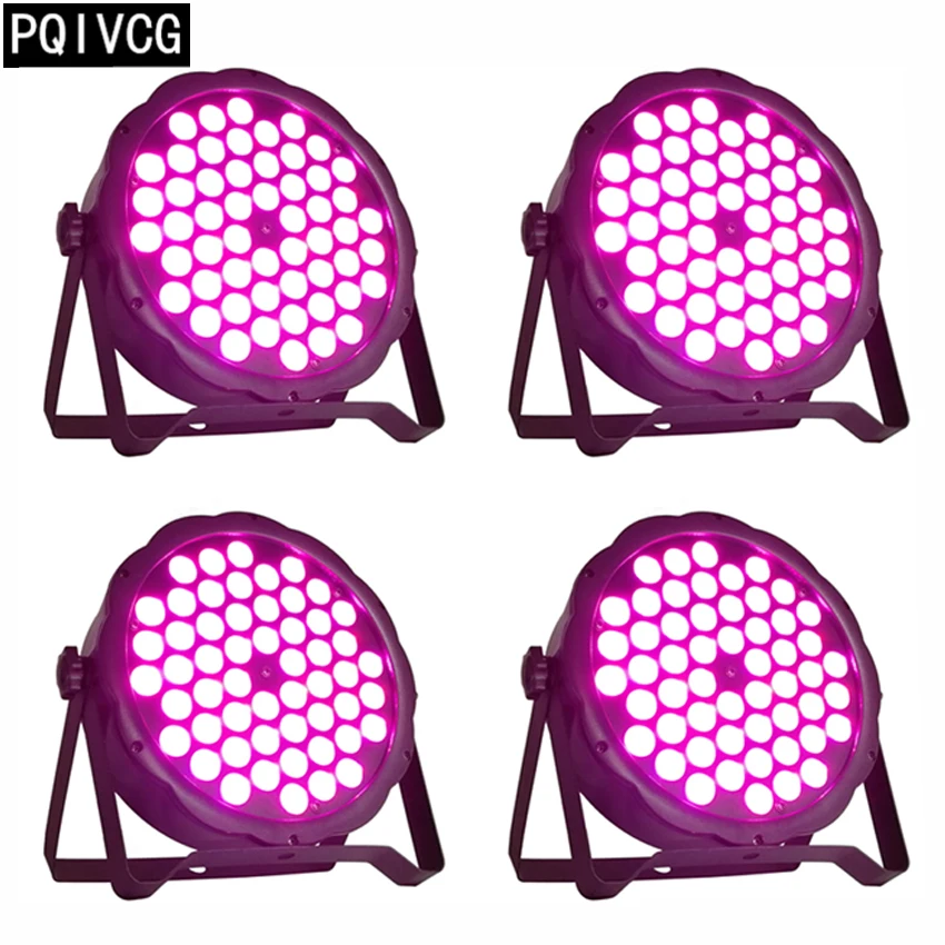 4 шт./54x3 Вт светодиодные лампы rgb 3 в 1 dmx512 flat par Профессиональное светодиодное
