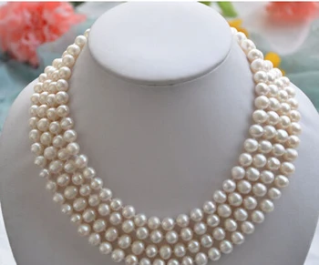 

FREE SHIPPING 00140 WHITE ROUND FRESHWATER CULTURED pearl NECKLACE