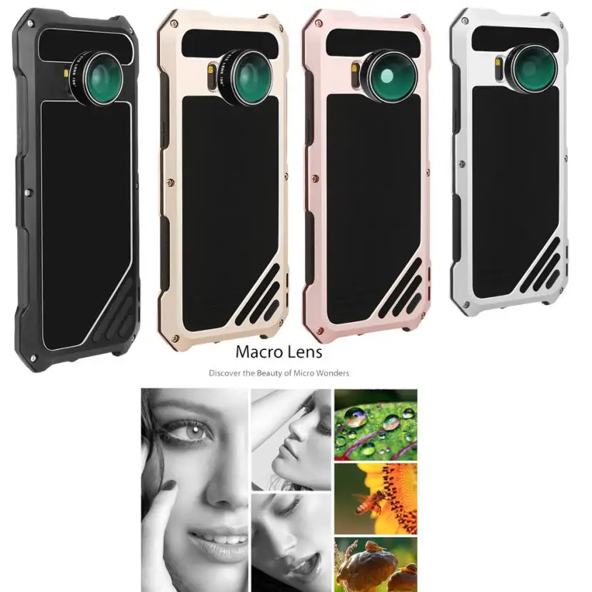 imágenes para 2017 sale Top Nuevo Aluminio Flim Vidrio Trasero de Cuero A Prueba de Golpes de Metal Cubierta de la Caja Para Samsung S8 5.8 pulgadas 3 Cambiable lentes imágenes para 2017 sale Top Nuevo Aluminio Flim Vidrio Trasero de Cuero A Prueba de Golpes de Metal Cubierta de la Caja Para Samsung S8 5.8 pulgadas 3 Cambiable lentes