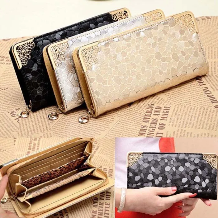 

2018 Fashion Women Wallets Female Zipper Bag PU Leather Long Purse Clutch Wallet Card Holder Stone Road Vintage Handbag 10Aug 21