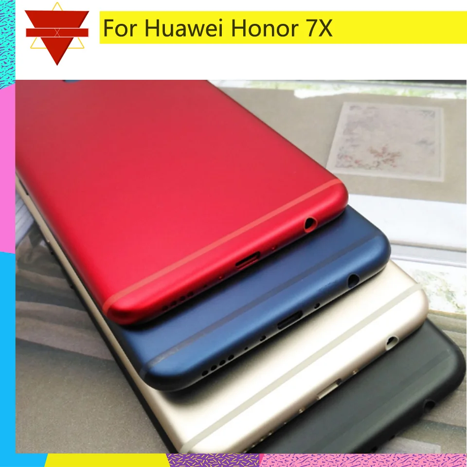 10pcs For Huawei honor 7X BND-L21 BND-L22 BND-L24 BND-AL10 BND-TL10 Back Battery Cover Rear Door Housing Case With Side Buttons