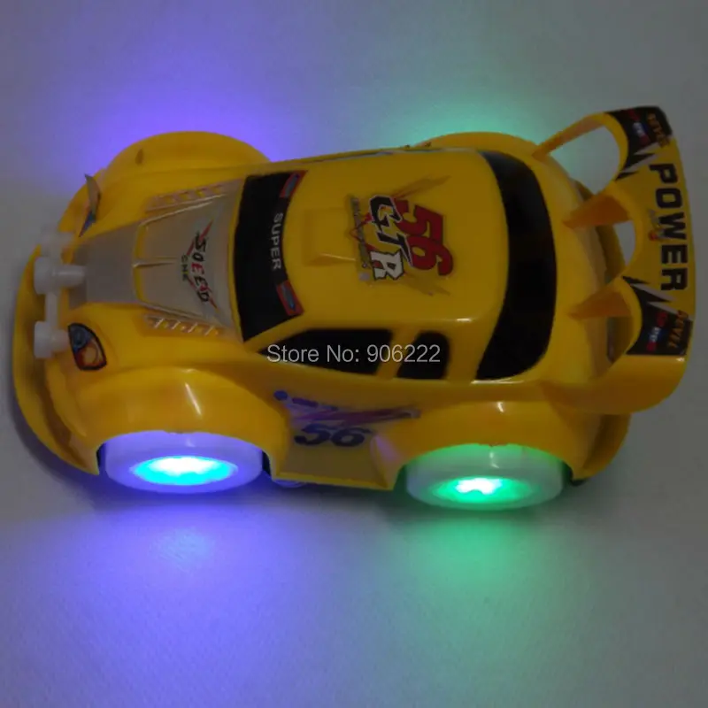 

Musical LED Light Toy Cars Hot Wheel Turning Racing Automatic Steering Lighting Music Toy Car For Kids Gifts