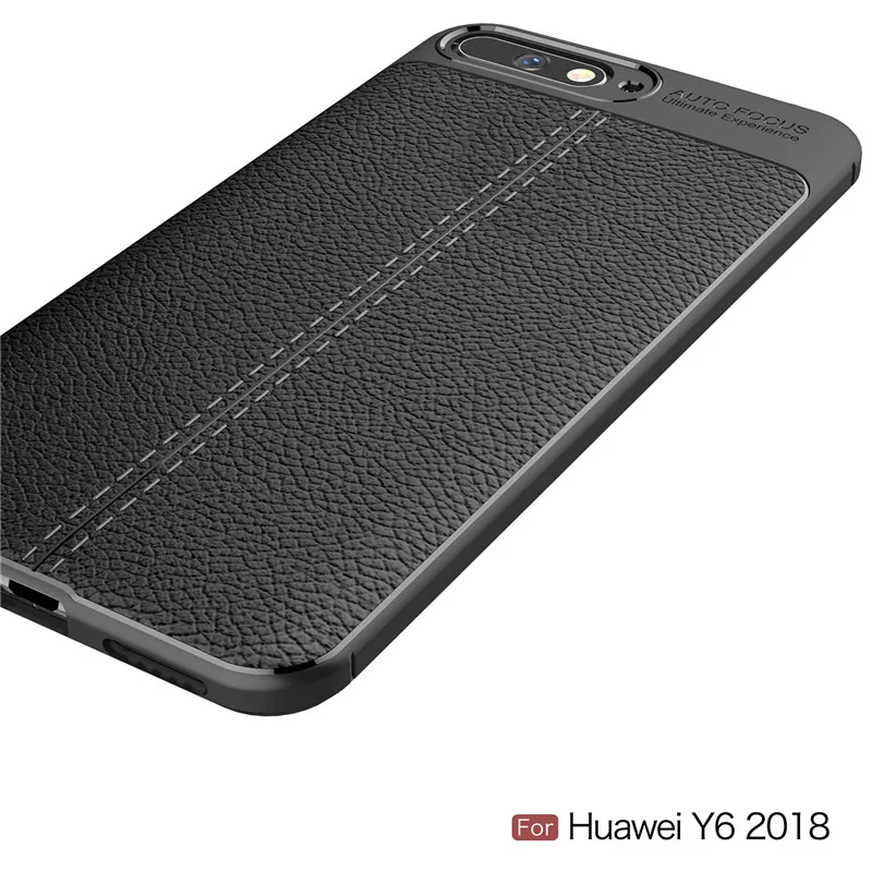 Luxury Shockproof Soft TPU Case For Huawei Y6 2018 Phone Back cover Leather for Huawei Y6 2018 Case Silicone Cover 5 (4)