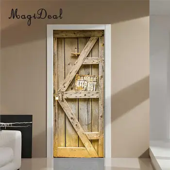 

2pcs 3D Self Adhesive Door Wall Fridge Sticker Wrap Mural Vinyl Removable Stickers for Home Decoration 30.3x78.7''