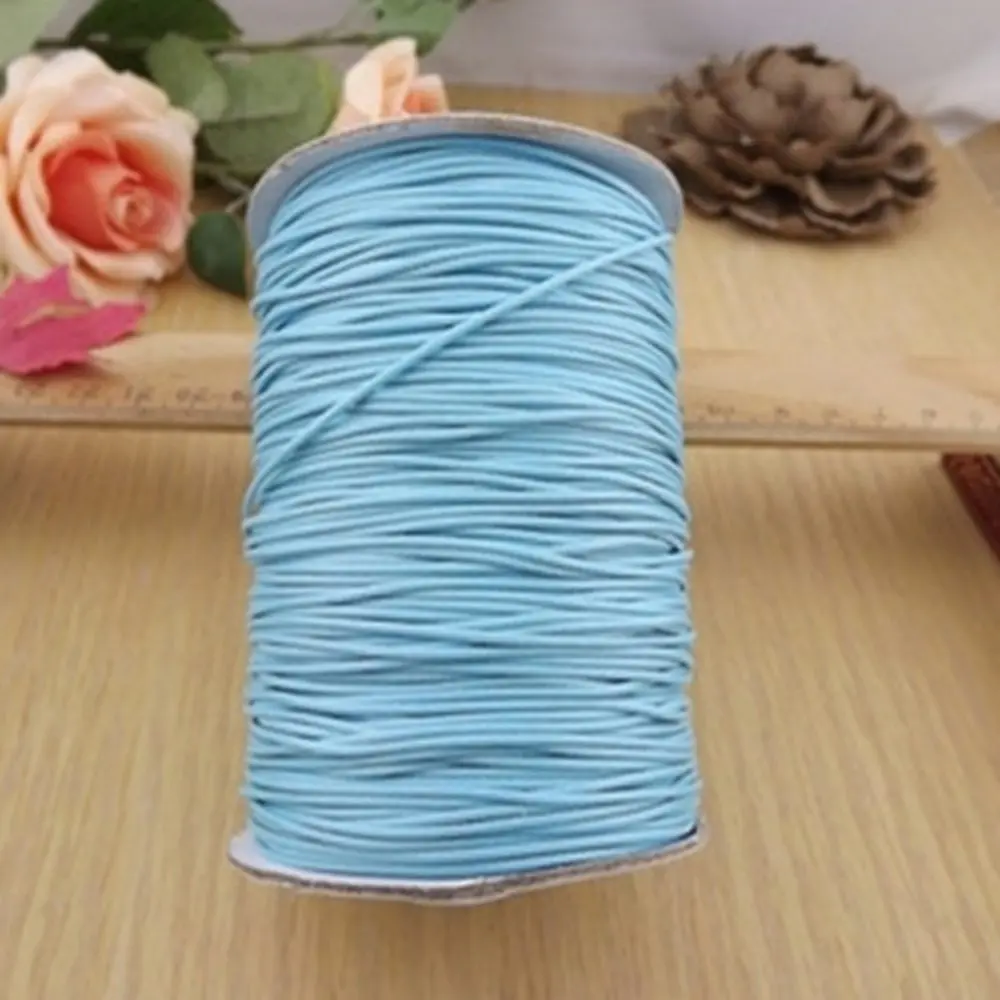 NEW 10 Meters 1mm 1.5mm Waxed Cotton Cord Waxed Thread Cord String Strap Necklace Rope Bead DIY Jewelry Making for Bracelet - Цвет: Небесно-голубой