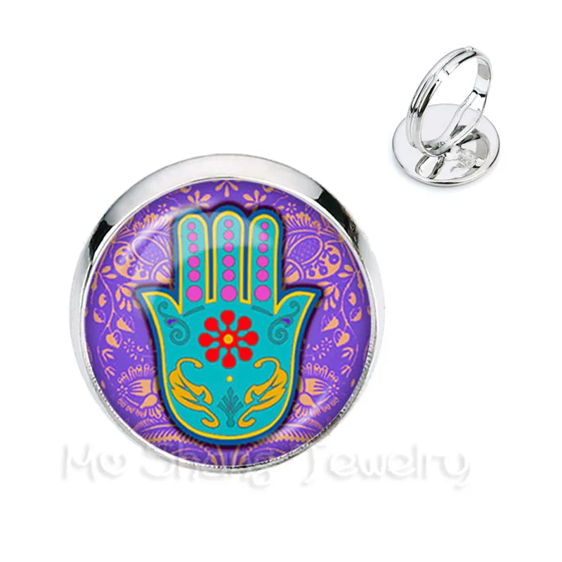 Винтажные Регулируемые кольца Hamsa очаровательные с золотым покрытием и