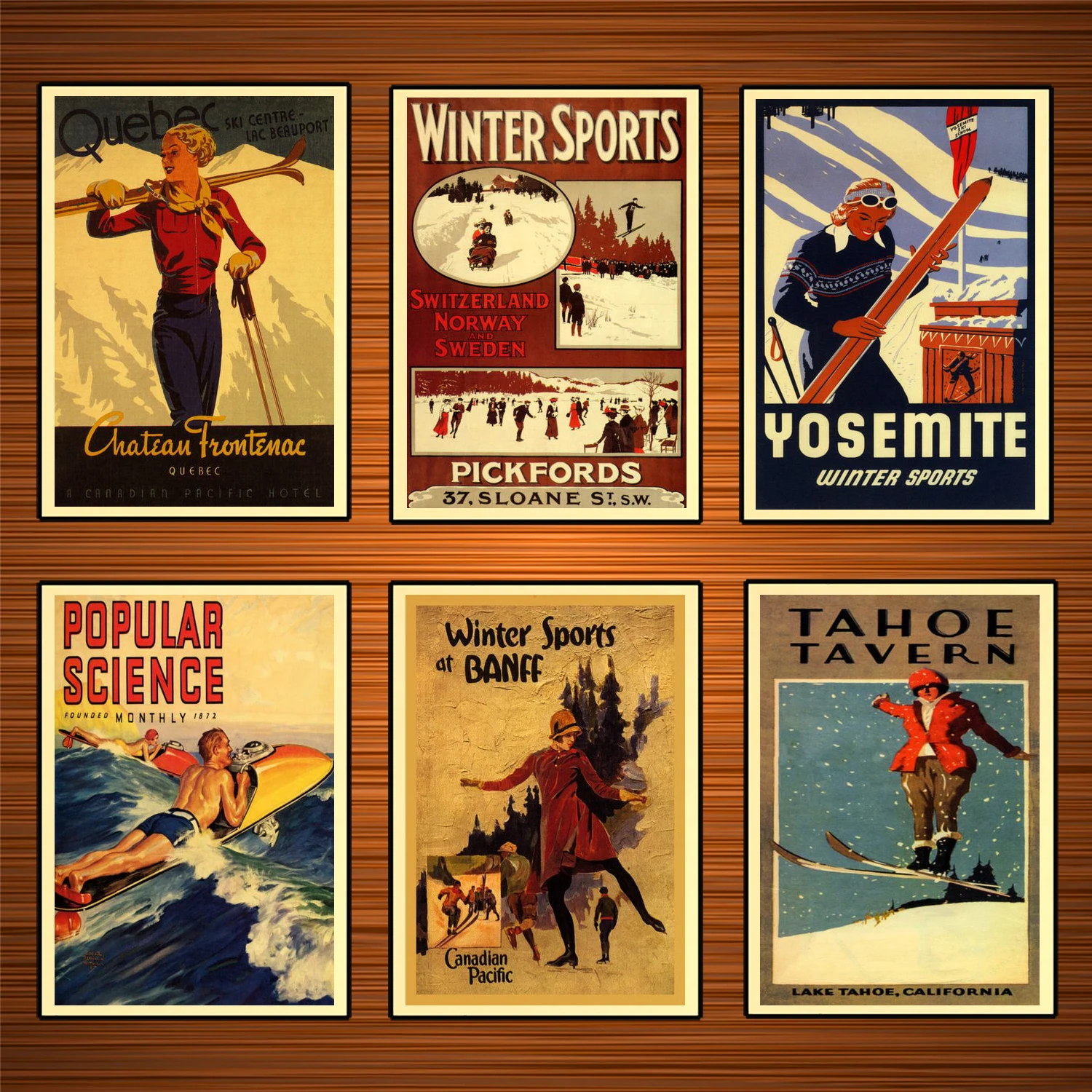 vintage retro style Sports d Hiver ski poster image metal sign wall door plaque 