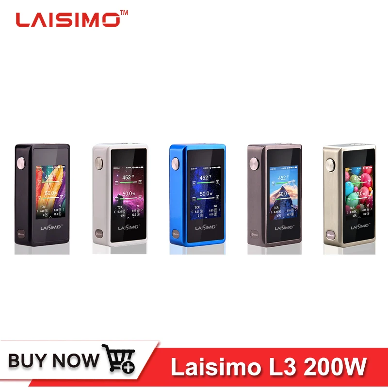 

Original Laisimo L3 200W tc box mod touch screen Customize wallpaper by bluetooth vape mod Electronic cigarette