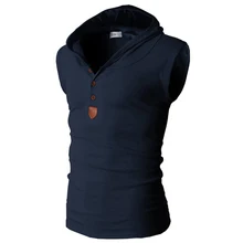 Новое поступление брендовая мужская рубашка 8 цветов Топ с капюшоном эластичная без рукавов Мужская Бодибилдинг летняя одежда Горячая