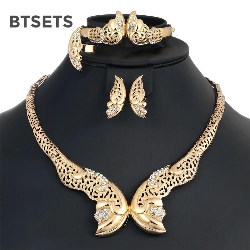 

BTSETS Fashion Costume Bridal Jewelry Sets Women Nigerian Wedding African Jewelry Set Gold Color Eritrean and Ethiopian Jewelry