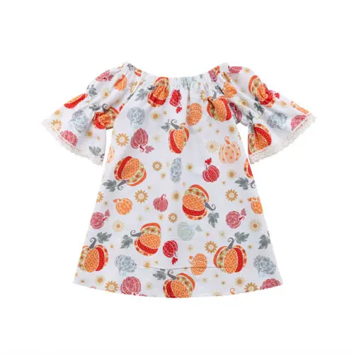 

Fashion Toddler Halloween Pumpkin Lovely Toddler Kid Girl Clothes Cotton Party Dresses Costume