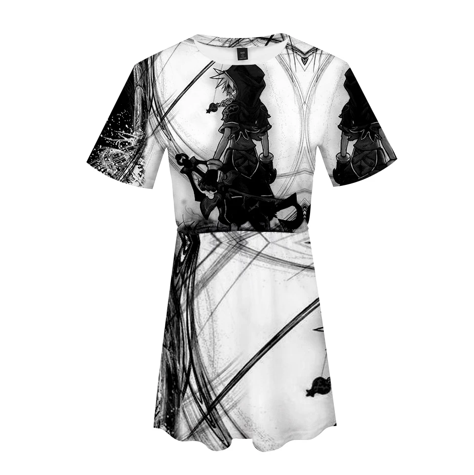 Kingdom Hearts Short Sleeve One Piece Dress Girl S Anime 3d Print Fashion Clothes New Style Hot Streetwear Dress Dresses Aliexpress