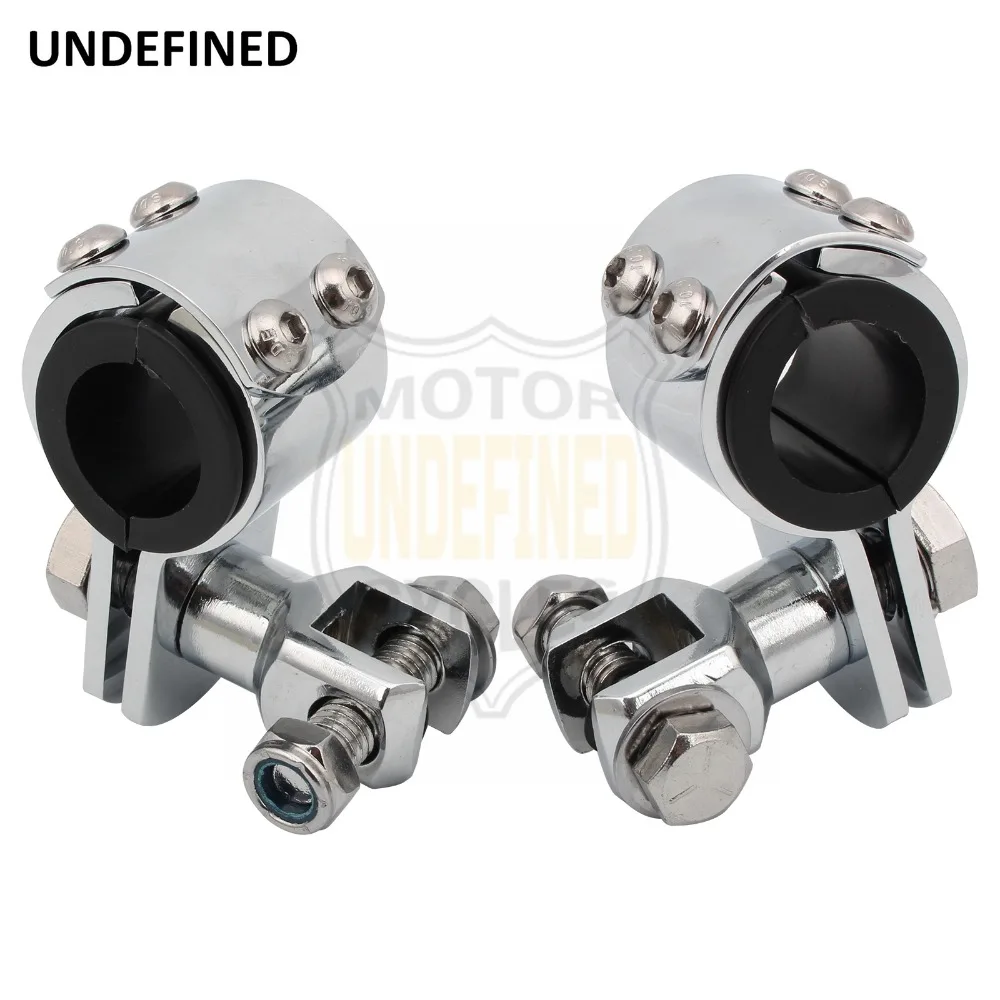 1" 1 1/4" Motorcycle Foot Pegs Clamps Highway Crash Engine Guard Bar Footrest Mount Kit For