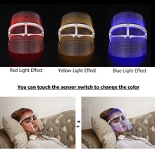 3 цвета светодиодный светильник терапия маска для лица инструмент для красоты Электрический светодиодный спа-маска для лица против акне и морщин