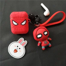 Силиконовый чехол для Apple Airpods 1/2 с милым мультяшным человеком-пауком дэдпулом, беспроводные bluetooth-наушники, аксессуары для зарядного устройства