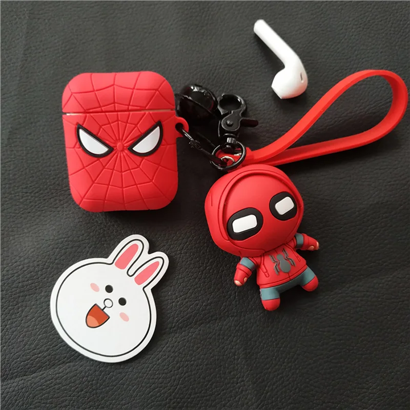 

For Apple Airpods 1/2 Silicone Case Cute Cartoon Spiderman Deadpool Cover Wireless Bluetooth Earphones Charging Box Accessories