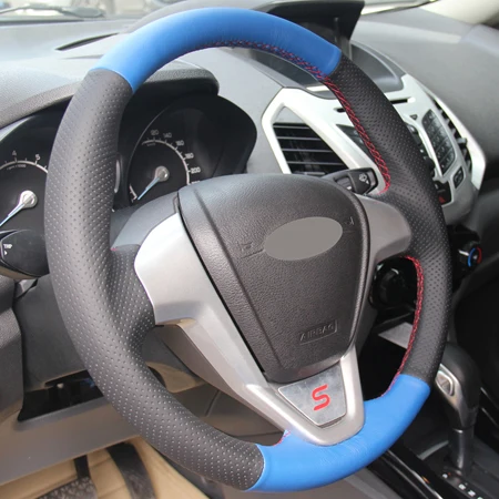 Style5 DIY ручная швейная крышка рулевого колеса автомобиля из замши для Ford Fiesta 2008-2013 Ecosport 2013- оплетка на руле - Название цвета: Style5