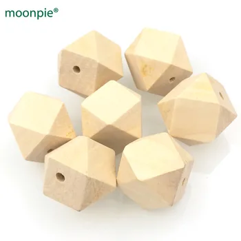 

Chunky Faceted Geometric Wooden Beads 30 mm DIY Wood Crafts free shipping nursing jewelry accessory WC047
