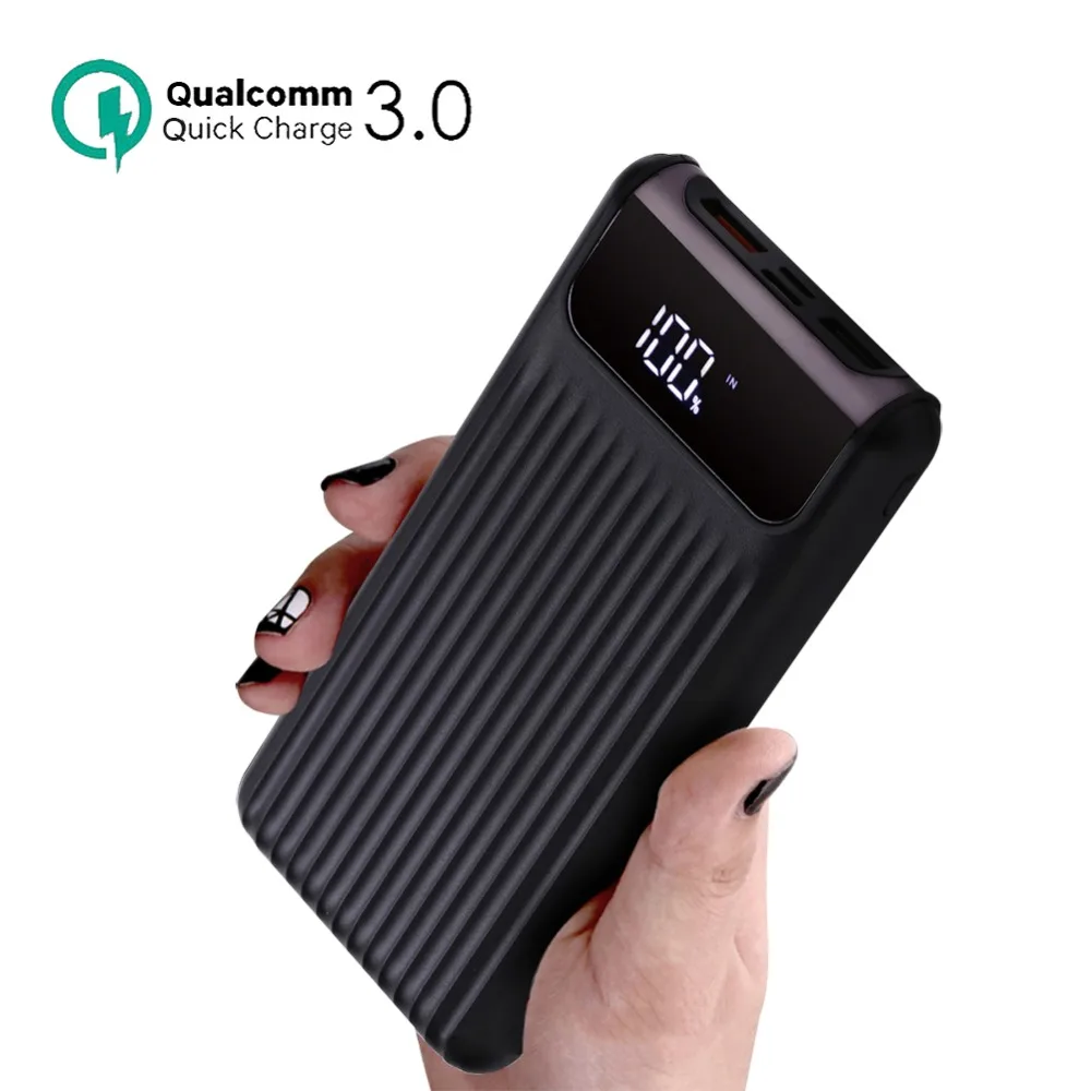 QC3.0 Quick Charge 3,0 power Bank 10000 мАч Dual USB lcd power bank Внешнее зарядное устройство для мобильных телефонов планшеты повербанк