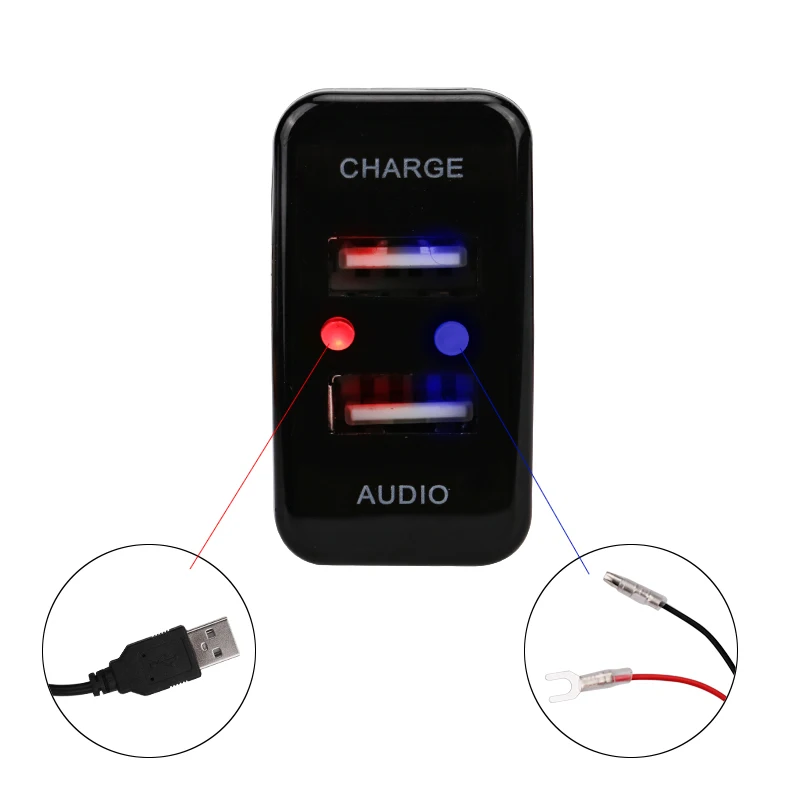 لتويوتا هايلكس فيجو منفذ usb واجهة لوحة usb 5 فولت 2.1a شاحن سيارة و usb مقبس إدخال الصوت الترفيه السيارات مقبس