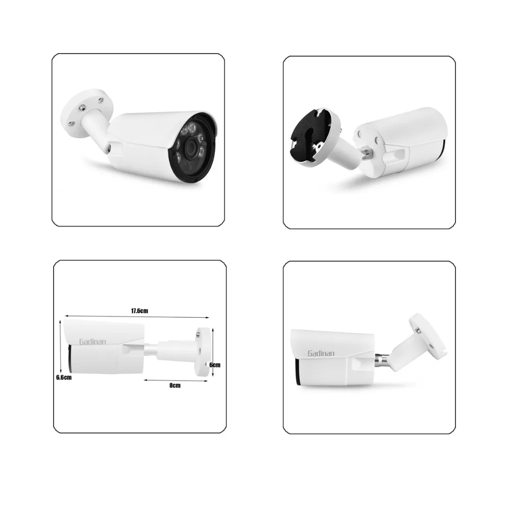 Gadinan Ultra Low Illumination 5MP 4MP FULL HD CCTV Security Bullet Surveillance Waterproof Outdoor Alert IP Camera security surveillance system