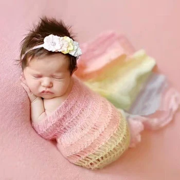 

Baby Photography Props Blanket Rayon Wraps Stretch Knit Wrap Newborn Photo Wraps Hammock Swaddle Nubble Wrap Foto Blanket