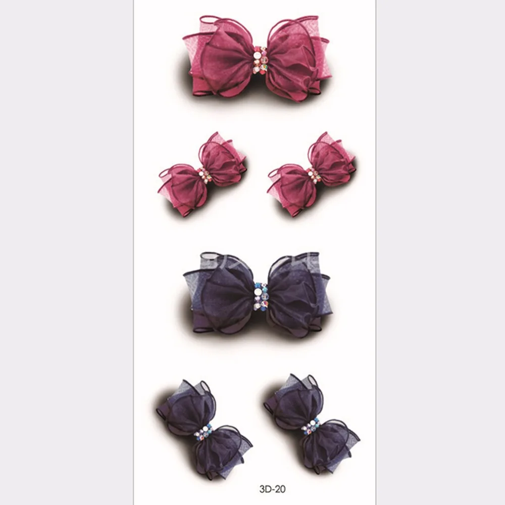 الجمال 3d bowknot الوشم المؤقت هيئة الفن فلاش selfie همية تاتو الحناء الوشم الوشم ملصق للماء الجدار ملصق