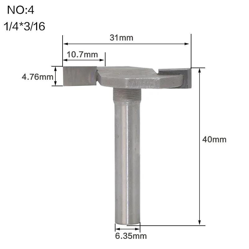 1 шт. 1/4and1/2 хвостовик T тип долбежный резак фрезы для деревообработки Т-образные фрезы Деревообрабатывающие инструменты