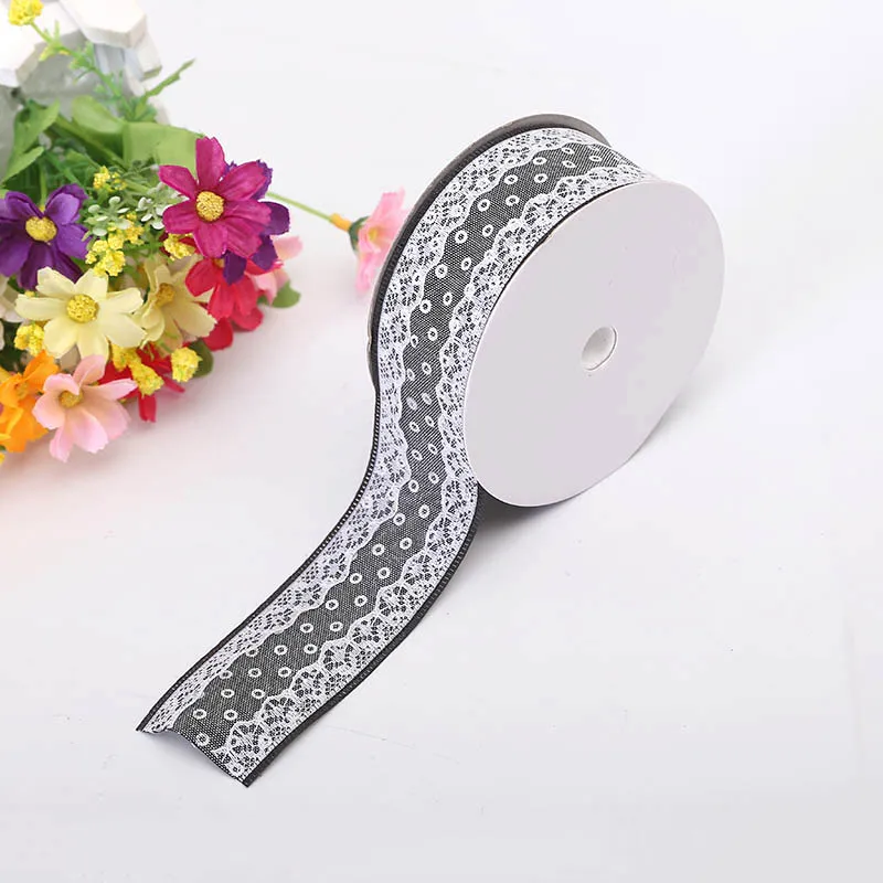 

New Craftsmanship Satin Bandwidth 3.8 cm Dot Lace Accessory Clothing Decoration Sewing Tool Ribbon Sewing Processing Material