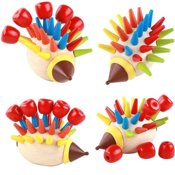

Diy Colorful Hedgehog Puzzle Wood Toys Wooden Building Children Early Childhood Education Toys Toys For Children