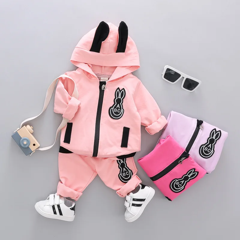 

New Baby GirlsClothes Set Fashion New Autumn Cotton O-Neck full Sleeve Rabbit pattern 2 Pcs Boys Clothing Sets