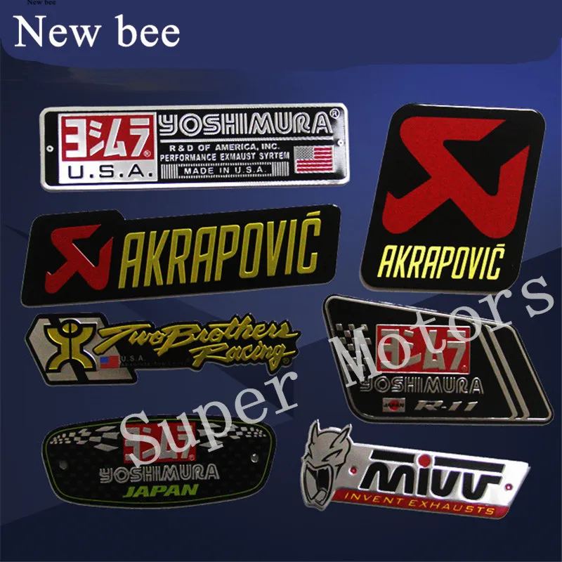 

Newbee Aluminum 3D Heat-resistant Motorcycle Exhaust Pipe Sticker Cool Personality For Scorpio Yoshimura Emblem Akrapovic Decal