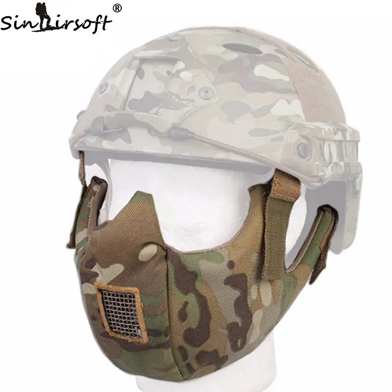 

SINAIRSOFT Military Tactical Half Face Protective Mask Camouflage Goggle For Fit Ops-core Fast Helmet Airsoft Paintball Hunting
