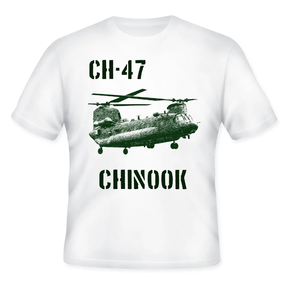 Ch-47 Chinook вертолет-новая белая хлопковая футболка новинка 2019 модная мужская