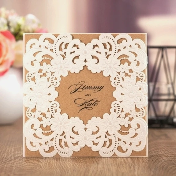 wishmade laser cut wedding invitation christmas cards 50pcs rustic
