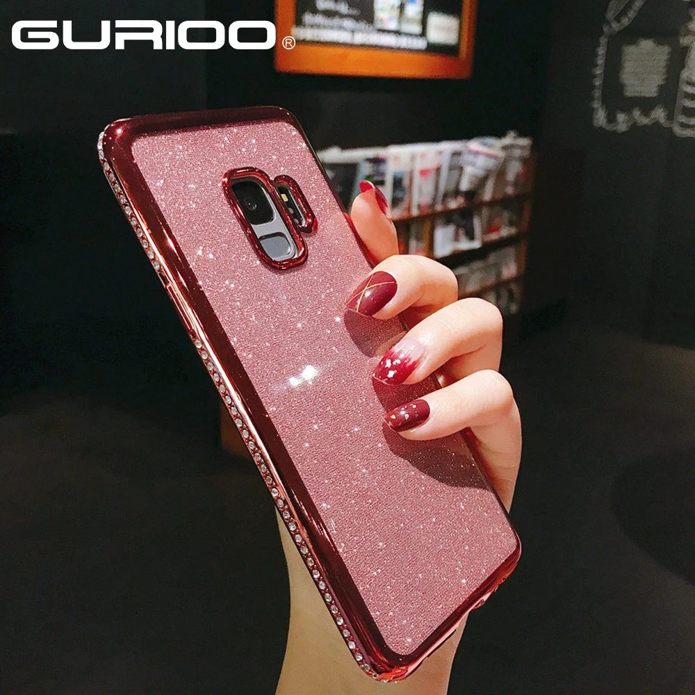 Rhinestone Glitter Cases For Samsung Galaxy S7 Edge S8 S9 S10 Plus S10E Note 8 9 J7 A8 A6 A7 2018 A520 Soft TPU Bling Cover |