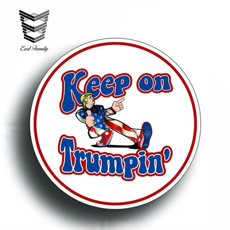 

EARLFAMILY 12cm X 12cm Keep On Trumpin Sticker Decal Donald Trump Deplorable Car Truck Patriotic POTUS Auto Motor Decor Graphics